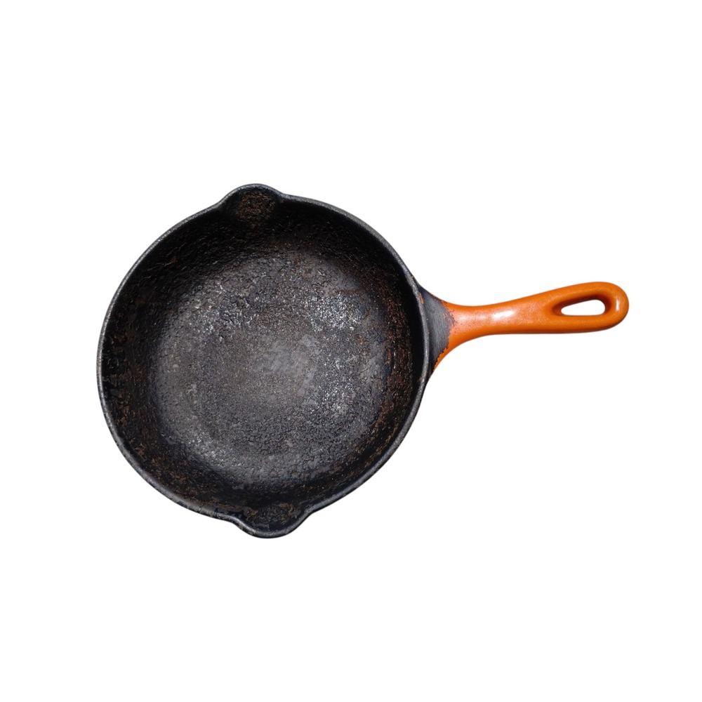 Le Creuset Vintage Flame Orange Enameled Cast Iron Skillet Pan 20 Made In France